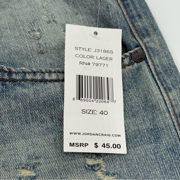NWT Jordan Craig Men’s Ironbound Lager Blue Distressed Jean Shorts 40 #J3186S - Picture 5 of 13